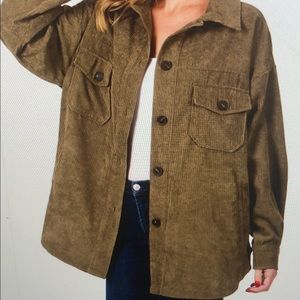 Zenana Mocha brown Corduory Shaket oversized